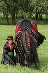 Frau mit Friese / woman and friesian horse